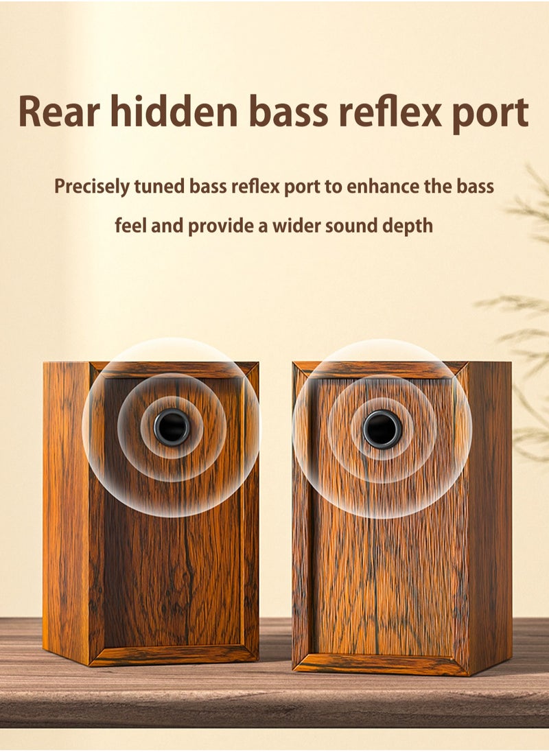 SADA - Desktop Computer Speaker Surround Sound 2.0 Stereo,Classic Solid Wood PC Speakers,Two Linking Methods, Bluetooth 5.0 and Wired Link (3.5mm Connector UBS Powered),Adapts to Multiple Scenes - Image 1