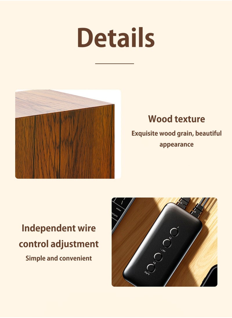 SADA - Desktop Computer Speaker Surround Sound 2.0 Stereo,Classic Solid Wood PC Speakers,Two Linking Methods, Bluetooth 5.0 and Wired Link (3.5mm Connector UBS Powered),Adapts to Multiple Scenes - Image 1