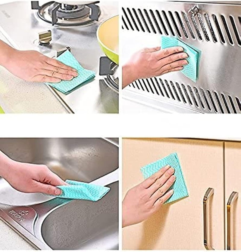 Jebblas dish cloths disposable cloth roll jay clothes all purpose cloths j cloths for kitchen all purpose cleaning cloth 3 Roll Green - Image 4