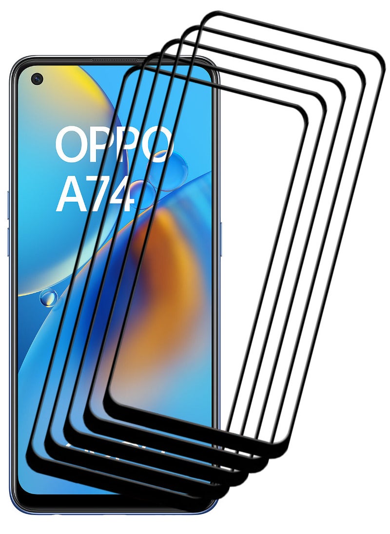 ACLIX 5 Pieces Antistatic ESD Dustproof Premium Quality High Definition Tempered Glass Screen Protector Designed For Oppo A74 - Image 1