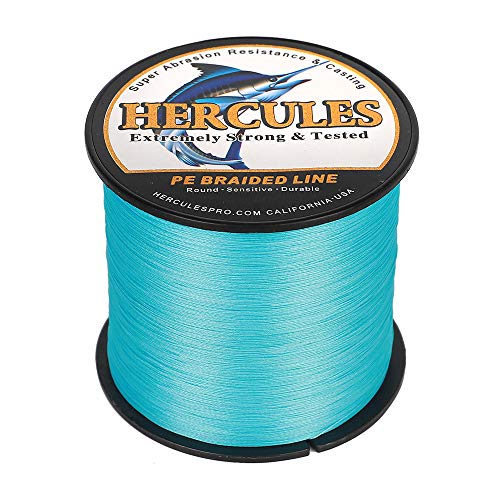 HERCULES Super Strong 500M 547 Yards Braided Fishing Line 30 LB Test for Saltwater Freshwater PE Braid Fish Lines 4 Strands - Blue, 30LB (13.6KG), 0.28MM - Image 4