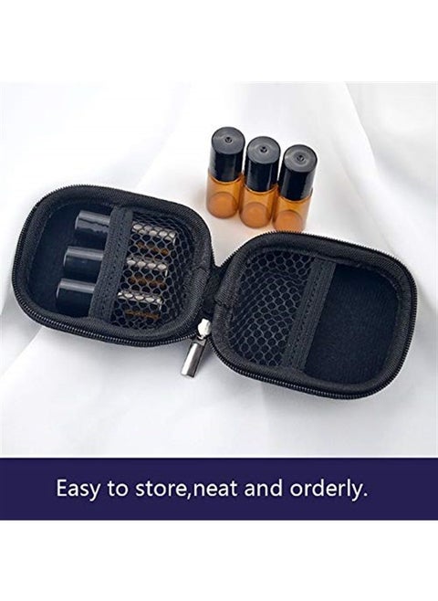 3Pcs Portable Essential Oil Carrying Case Mini Travel Size Essential Oils Storage Bag Organizer Hard Shell Case Holds 6 Bottles(Can hold 1ML 2ML 3ML 5ML Roller Bottle)-Great for Travel