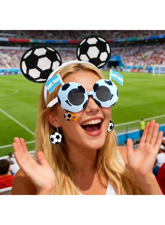 إكسسوارات كأس العالم 2026: نظارات شمسية على شكل كرة قدم، مصممة خصيصًا لمحبي كرة القدم وحفلات كأس العالم - Image 2