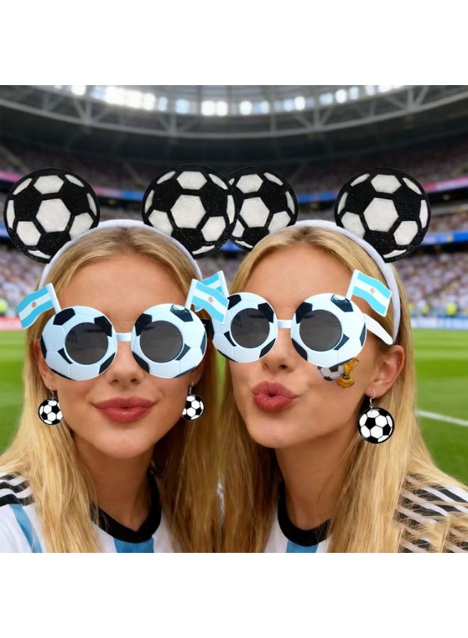 إكسسوارات كأس العالم 2026: نظارات شمسية على شكل كرة قدم، مصممة خصيصًا لمحبي كرة القدم وحفلات كأس العالم - Image 3