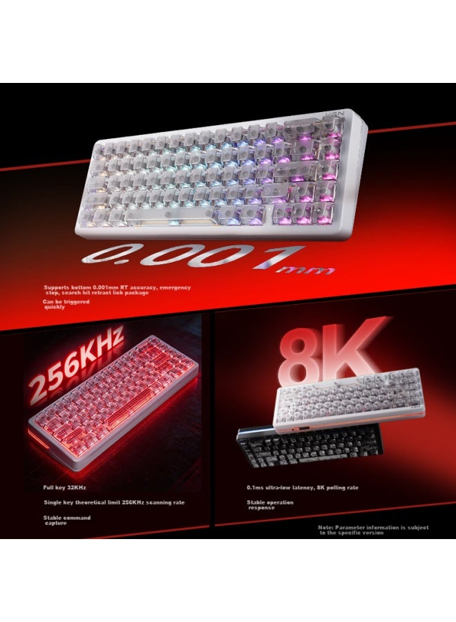 Vgn Neon 68 Magnetic Axis Keyboard Rt Esports Custom Mechanical Keyboard Wired Hot-swappable Valorant Neon 68 Ultra Compeive Edition Kunlun Switch White Frosted Translucent - Image 3