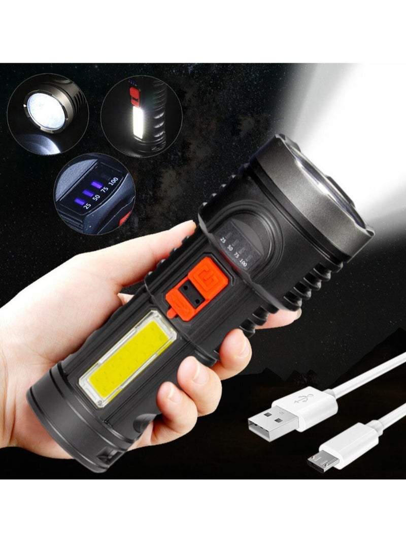 ELTRAZONE Rechargeable Flashlight Smart Fast Charging Multi Function Waterproof Working Torch Super Bright Cob Lamp For Outdoor  - Image 3