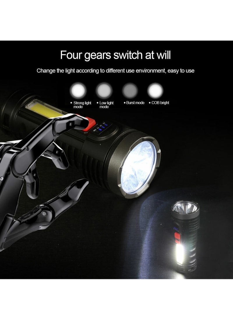 ELTRAZONE Rechargeable Flashlight Smart Fast Charging Multi Function Waterproof Working Torch Super Bright Cob Lamp For Outdoor  - Image 5