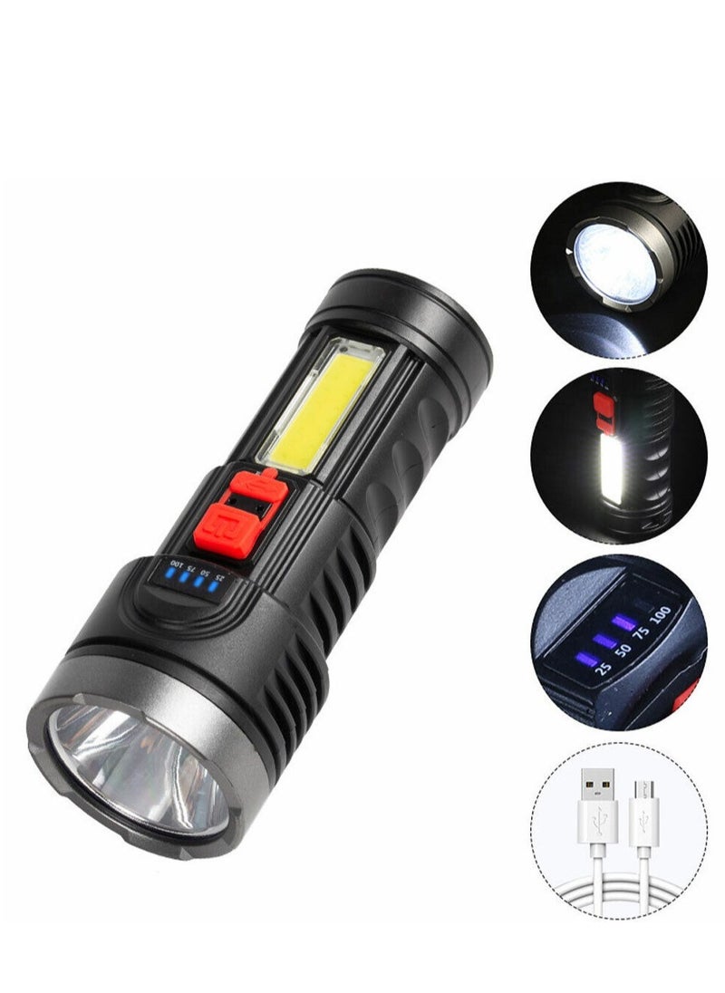 ELTRAZONE Rechargeable Flashlight Smart Fast Charging Multi Function Waterproof Working Torch Super Bright Cob Lamp For Outdoor  - Image 2