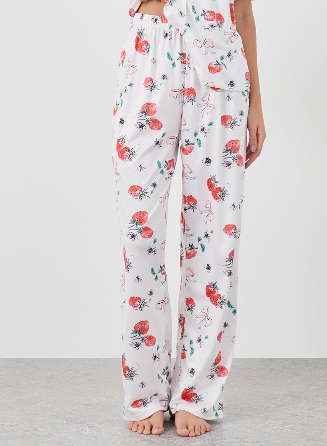 تايك تو طقم بيجامة قصير بأكمام قصيرة وطبعة فراولة - Image 5