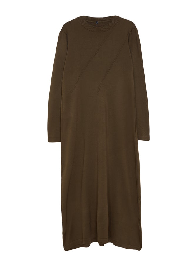 trendyol Knitwear Dress  Khaki Color, Ribbed Detail - Image 5