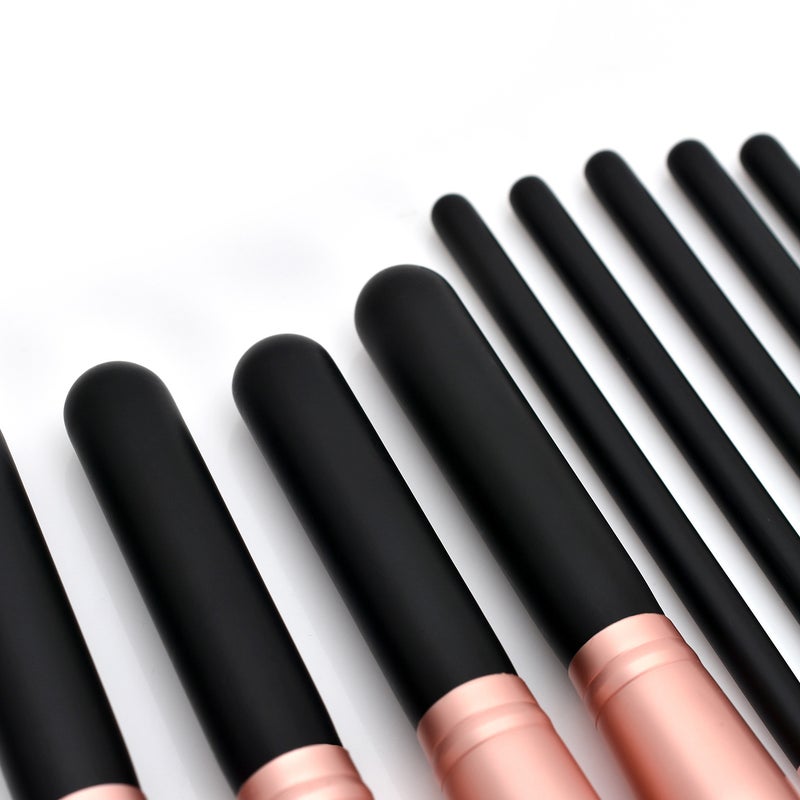 / 16 Black Makeup Brushes Without Logo Beauty Tools Foundation Brush Ready-Made Storage - Image 5