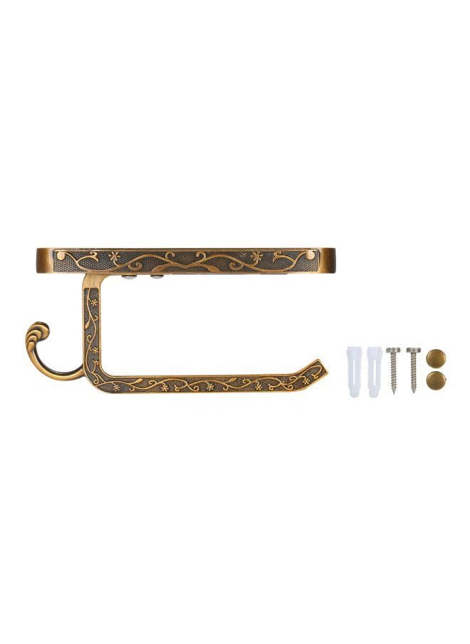 NIBEMINENT Wall Mounted Toilet Paper Holder Brown 18.5x10x9cm  - Image 1