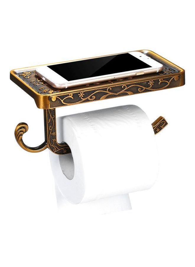 NIBEMINENT Wall Mounted Toilet Paper Holder Brown 18.5x10x9cm  - Image 4