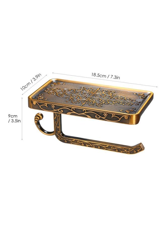 NIBEMINENT Wall Mounted Toilet Paper Holder Brown 18.5x10x9cm  - Image 5