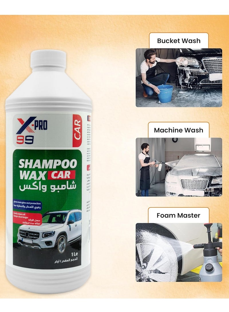 Xpro X-PRO 99 Car Shampoo Wax - pH Neutral, Advanced Formula for Car, Bike, and Cycle Cleaning - 1 Liter - Image 4