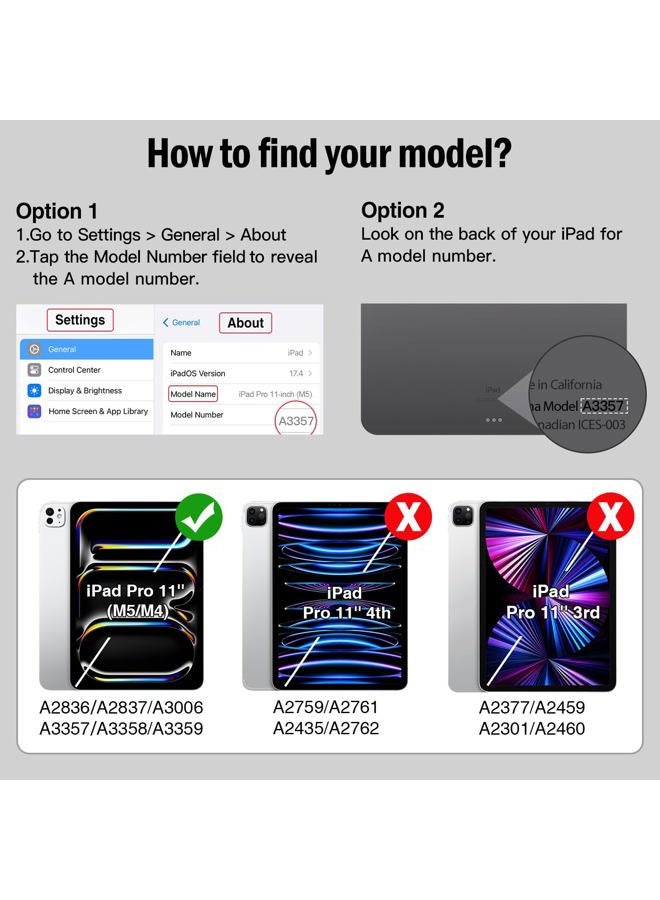 ANTBOX for iPad Pro 11 Inch Case (M4) 2024, Built-in Pencil Holder, Fully Supports Pencil Pro/USB-C, Auto Sleep/Wake Function Vegan Leather (Red) - Image 3