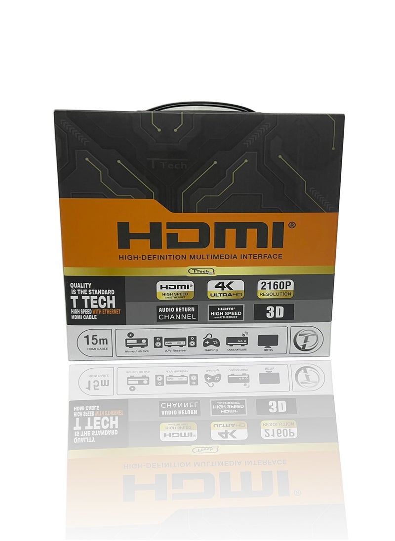 T Tech TTECH HDMI Cable Ultra High Speed 18Gbps 4K@60Hz 15M  - Image 1