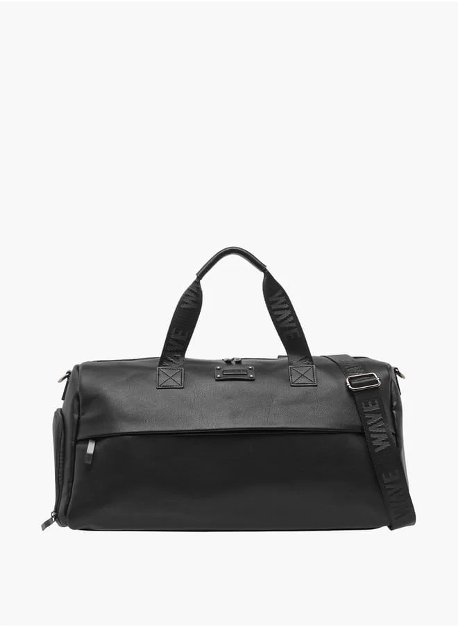 Wave Men's Textured Duffle Bag with Detachable Strap and Zip Closure One Size