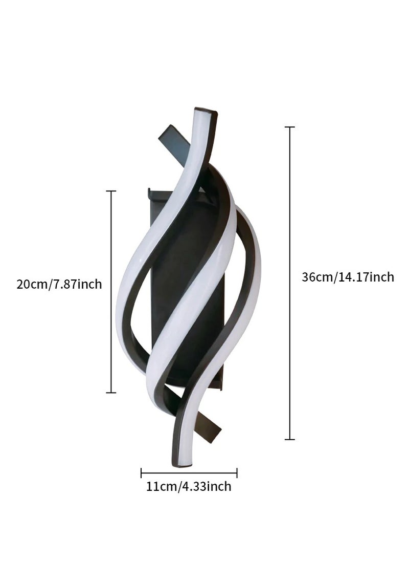 Goeco Indoor Wall Light, Modern LED Wall Lamp 18W Curved Design IP20, Sconces 6000K Cold White Light 1620 Lumens Black IP20  - Image 3