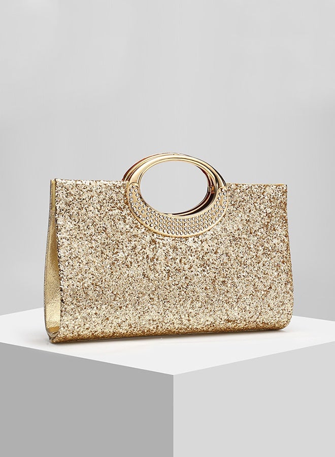 DUNISO Golden Glitter Rhinestone Purse,Clutches Purse Evening Bags Evening Clutch Purses Rhinestone Bag for Women,Women's Clutch Handbags Top-handle Shouder Bag for Wedding,Prom,Party - Image 4