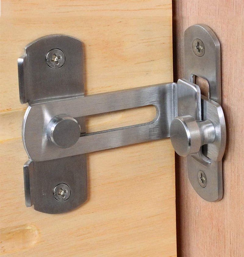 dingchi Stainless Steel 90 Degree Buckle flip Latch Right Angle Door Latch Lock Lever Latch Heavy Duty Safety Door Lock, Brushed Nickel - Image 3