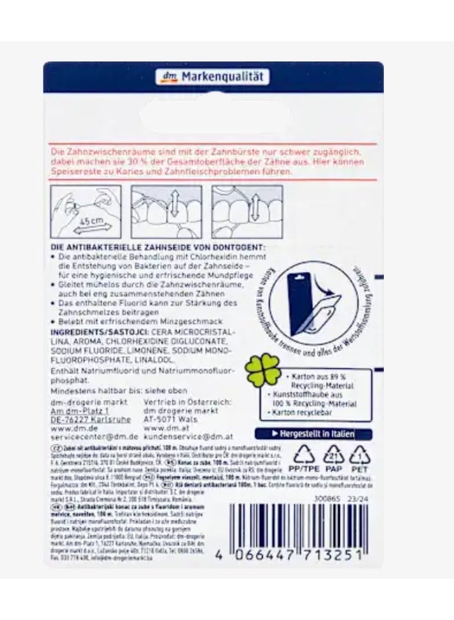 Dontodent Antibacterial dental floss   Mint flavor 100M - Image 2