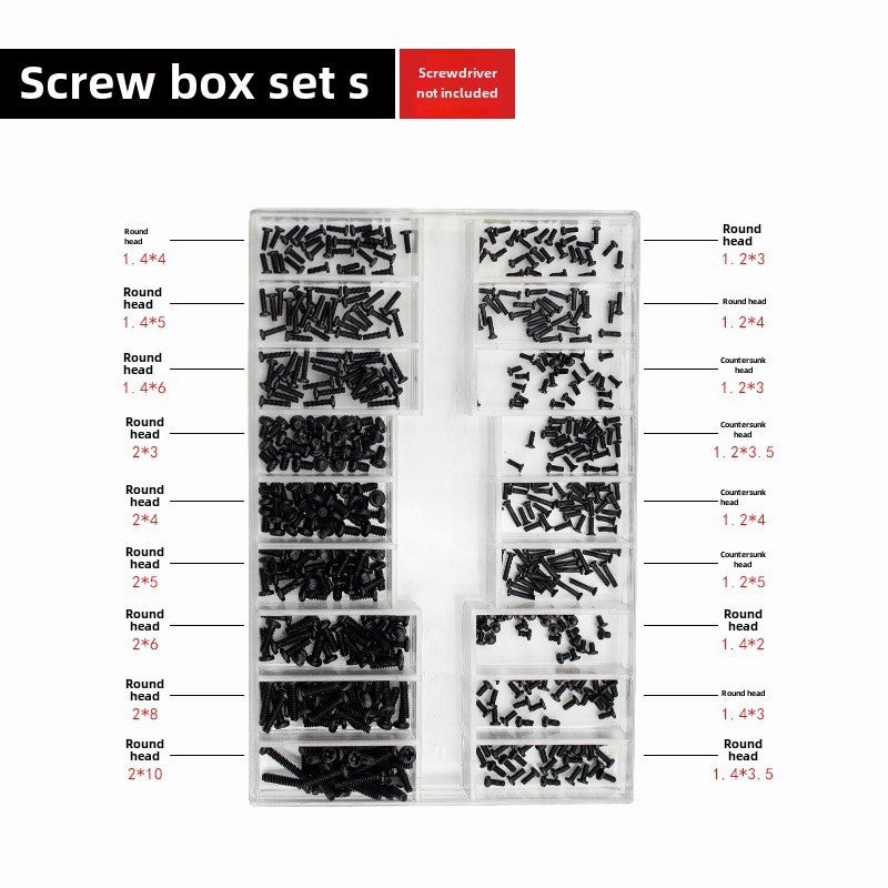 Watch Case Screws 18 Assorted Sizes Durable Stainless Steel - Easy Installation Compact Repair Screws for Watchcase Lids, Eyeglass Frames, Laptop and Industrial Equipment Repair - Image 1