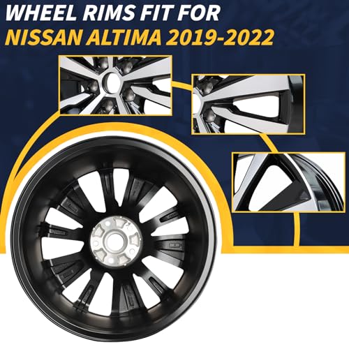 LUNEGUE 19x8" 19 Inch Premium Aluminum Alloy Wheel Rims Fits for 2019 2020 2021 2022 Nissan Altima SR, 403006AM3A, OE Stock Specs - Image 2