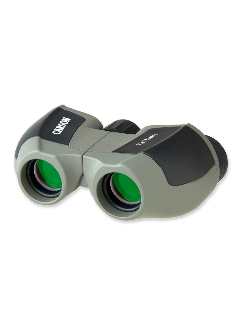 Carson Carson MiniScout 7x18mm Ultra Compact Porro Prism Binoculars (JD-718), 1.5 H x 3.5 L x 2.75 W  - Image 1