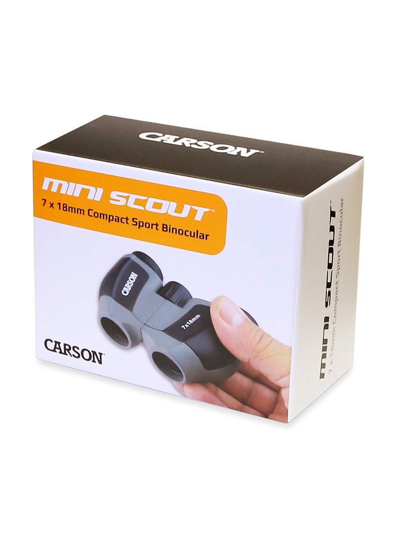 Carson Carson MiniScout 7x18mm Ultra Compact Porro Prism Binoculars (JD-718), 1.5 H x 3.5 L x 2.75 W  - Image 5