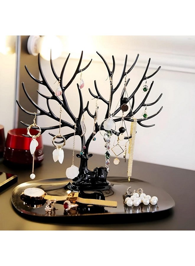 Kuber Industries Kuber Industries Deer Tree Stand|Plastic Key Holder|Creative Sika Deer Tree Organizer for Sunglasses|Keys|Wallet (Black)  - Image 2