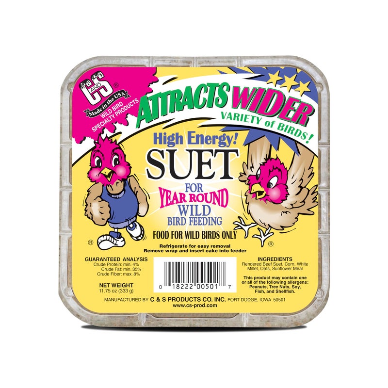 CS C&S High Energy Suet Treat, Wild Bird Food for Woodpeckers, Nuthatches, Chickadees and Jays, 11.75 Ounces, Pack of 8 - Image 2