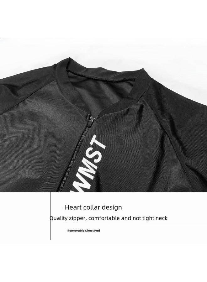 إسكدنيا بدلة سباحة رجالية كاملة الجسم وأكمام طويلة واقية من الشمس محرجة بخمس نقاط بدلة سباحة رجالية سريعة الجفاف - اللون: 817 سروال سباحة - - Image 5