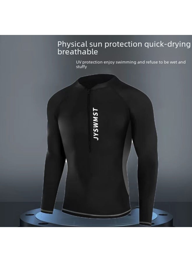 إسكدنيا بدلة سباحة رجالية كاملة الجسم وأكمام طويلة واقية من الشمس محرجة بخمس نقاط بدلة سباحة رجالية سريعة الجفاف - اللون: 817 سروال سباحة - - Image 3