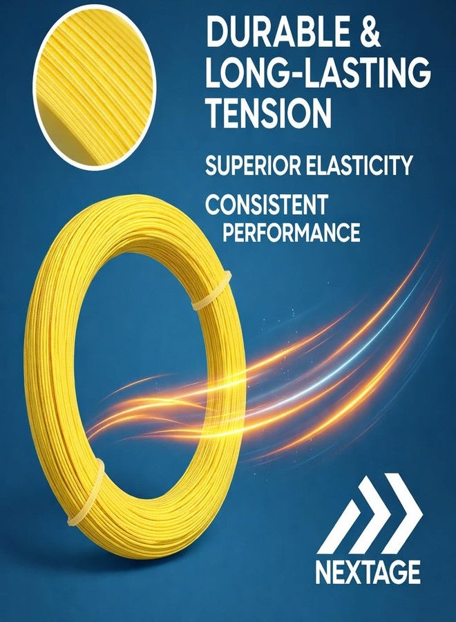 Nextage Badminton String Roll 105 Meter | High Elasticity Durability Multifilament Gut for Powerful Smash & Control | Suitable for All Badminton Rackets | One Roll Strings for 10 Rackets (Yellow) - Image 3