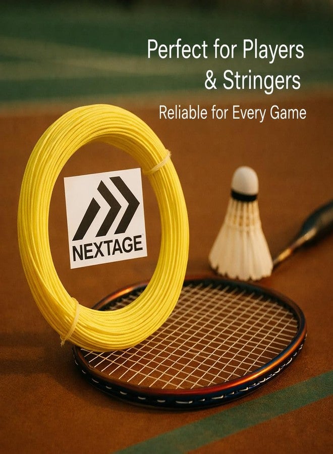 Nextage Badminton String Roll 105 Meter | High Elasticity Durability Multifilament Gut for Powerful Smash & Control | Suitable for All Badminton Rackets | One Roll Strings for 10 Rackets (Yellow) - Image 5
