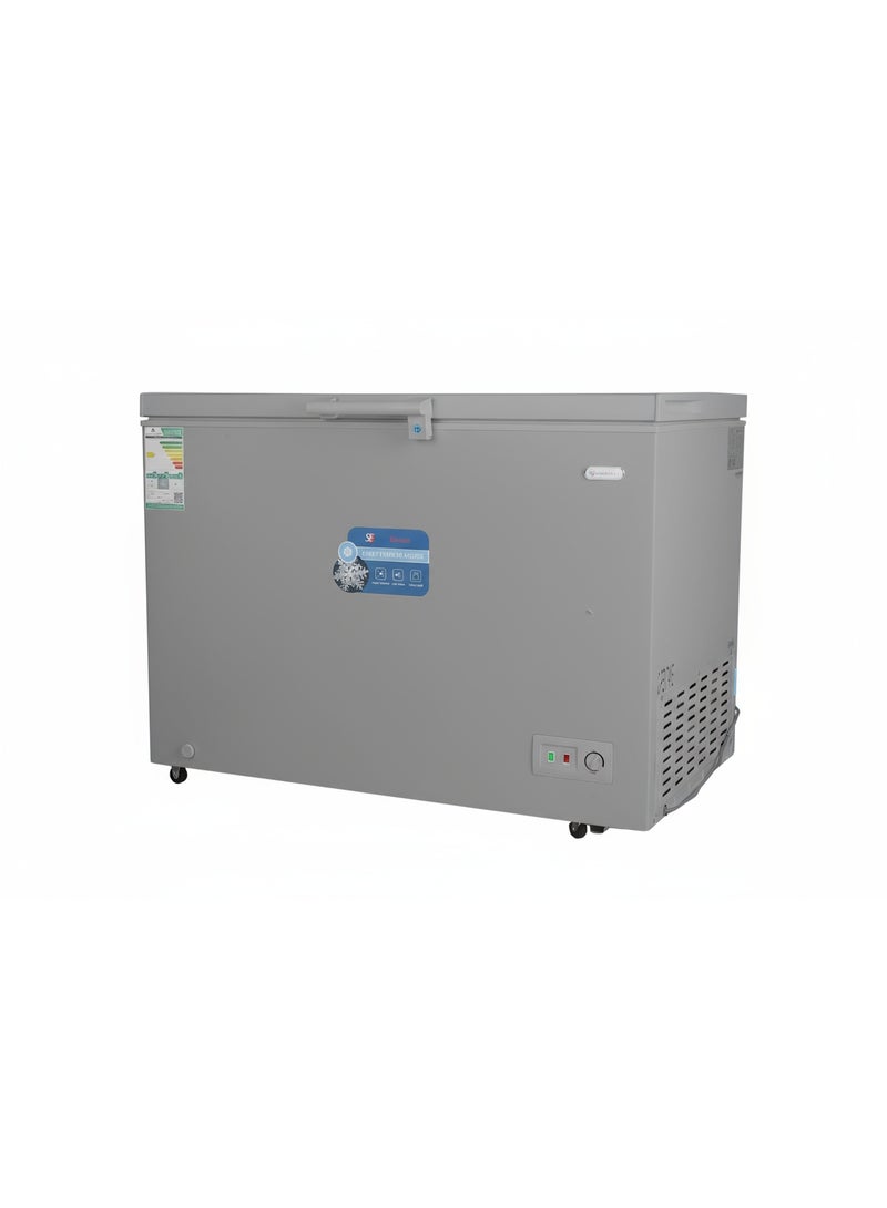 سمارت اليكتريك ثلاجة تجميد كهربائية ذكية، سعة 316 لترًا (11.6 قدم مكعب)، إضاءة داخلية LED، قفل بمفتاح، لون رمادي أنيق، موفر للطاقة. - Image 1