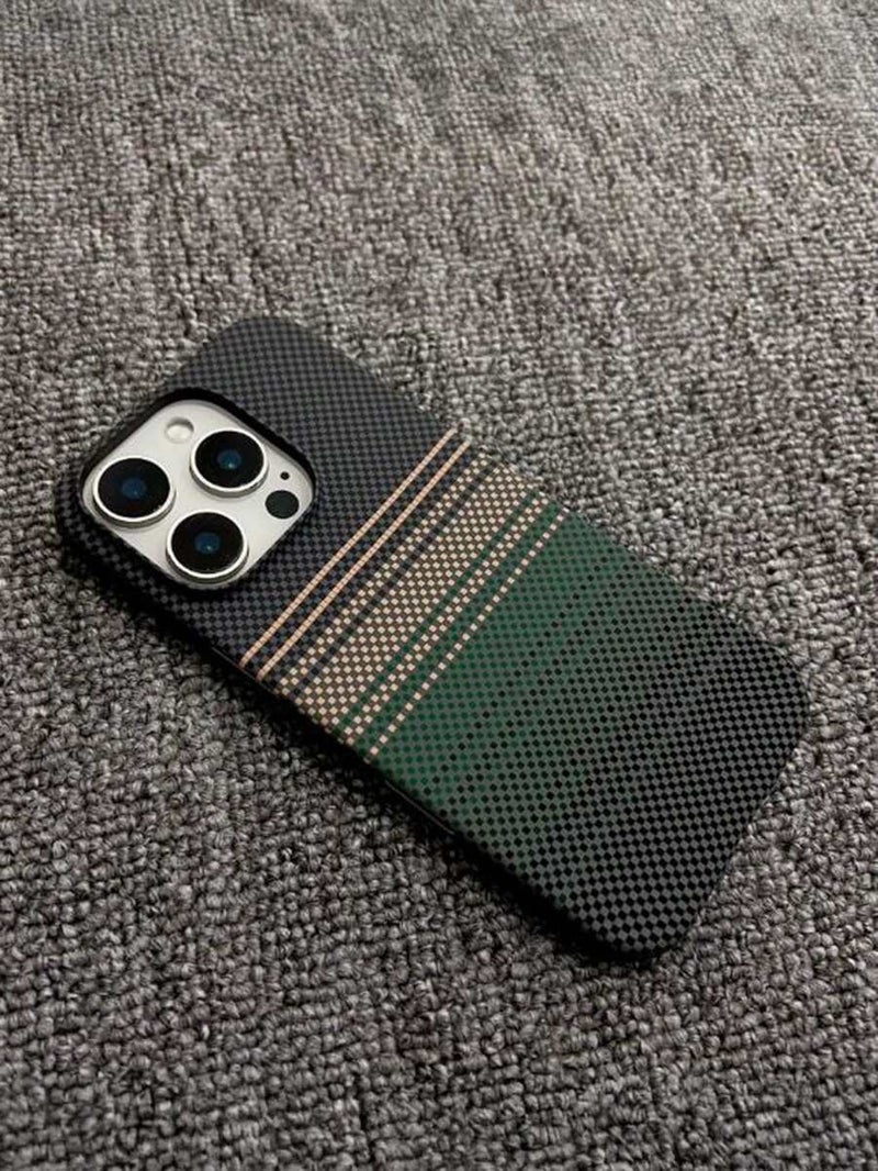 Shein Carbon Fiber Magnetic Shockproof Phone Case for iPhone 16/15/14/13/12 Pro Max Plus, Wireless Charging, Matte Finish with Heat Dissipation and Decorative Lines - Perfect Birthday Gift for Work & Office - Image 1