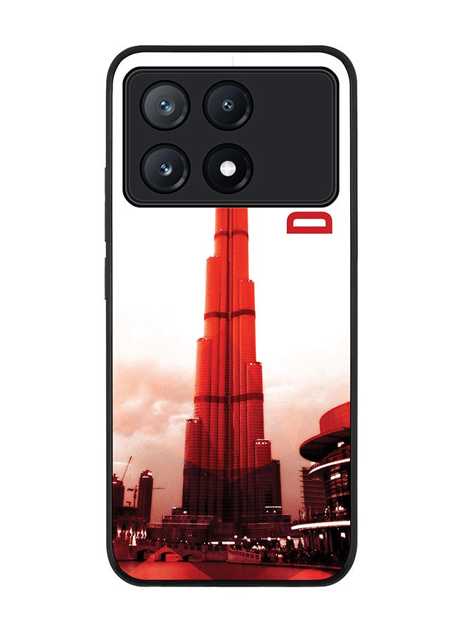 Stylizedd Rugged Black Edge Case for Xiaomi Poco X6 Pro, Slim fit Soft Case Flexible Rubber Edges Anti Drop TPU Gel Thin Cover -  Dubai - The Burj - Image 1