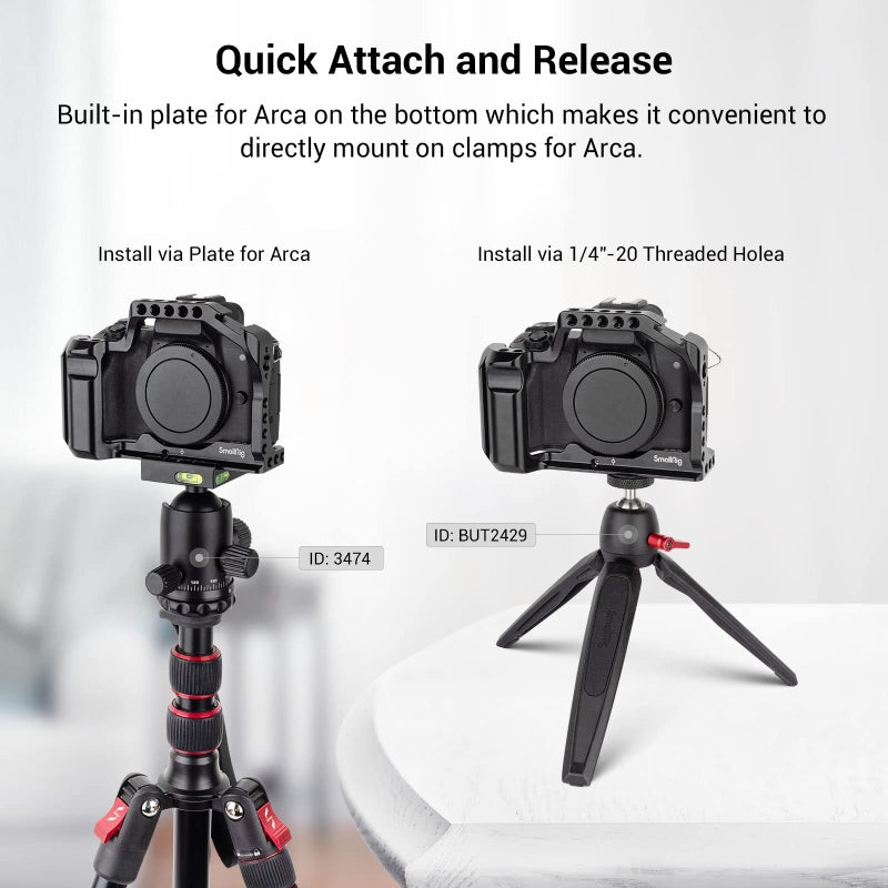 SmallRig M50 /M50 II /M5 Cage (Upgraded), Aluminum Alloy Video Film Movie Making Rig with Integrated Grip and NATO Rail for Canon M50 /M50 II /M5 2168C - Image 4