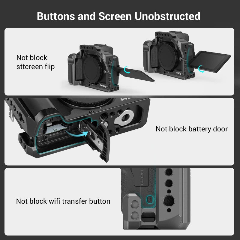 SmallRig M50 /M50 II /M5 Cage (Upgraded), Aluminum Alloy Video Film Movie Making Rig with Integrated Grip and NATO Rail for Canon M50 /M50 II /M5 2168C - Image 3