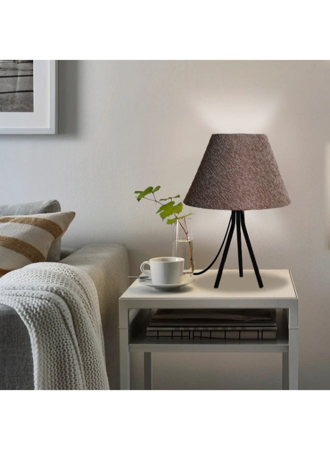 تبس هوم لمب مصباح حرب بودرة مع شال مخملي مقاس 15/30 ارتفاع 20 سم-بني