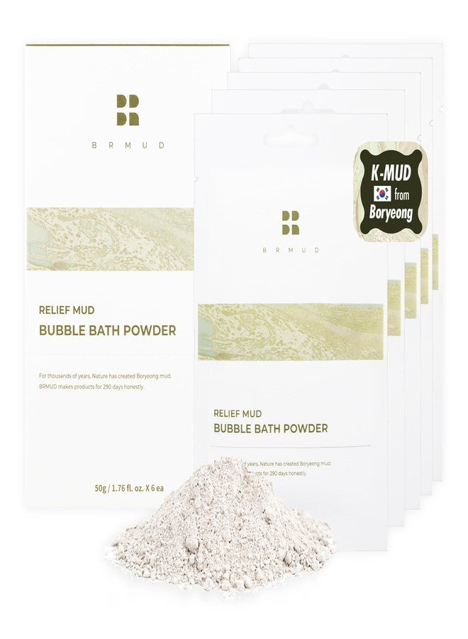 BRMUD Relief Mud Bubble Bath Powder | ATEEZ Pick| Hypoallergenic Mud Powder Bubble Bath w/ 98% Nature-Derived Ingredients | Moisturizing & Foaming Bath Oil Control for All Skin (Pack of 6, 1.76 oz) - Image 1