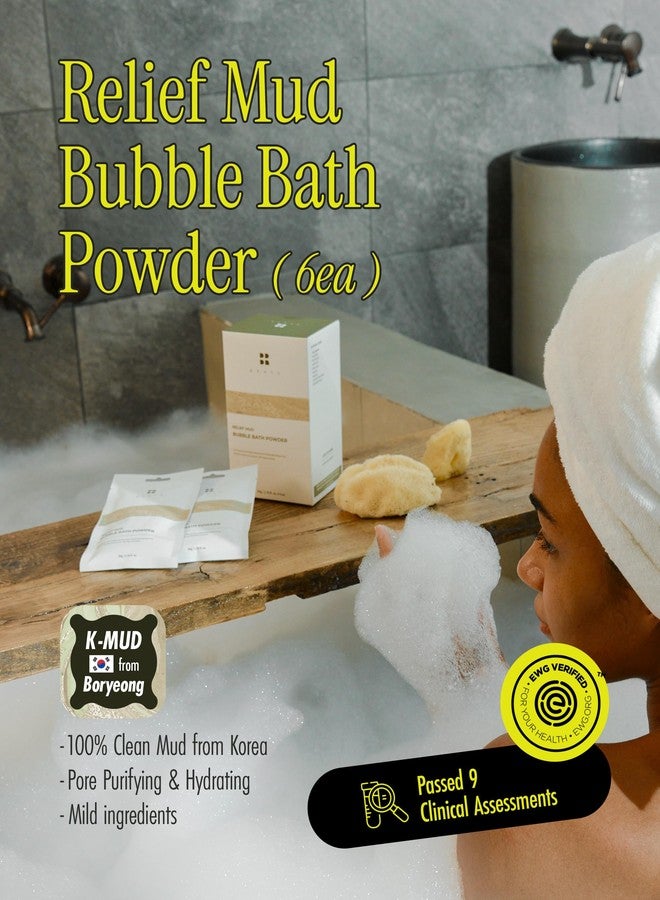 BRMUD Relief Mud Bubble Bath Powder | ATEEZ Pick| Hypoallergenic Mud Powder Bubble Bath w/ 98% Nature-Derived Ingredients | Moisturizing & Foaming Bath Oil Control for All Skin (Pack of 6, 1.76 oz) - Image 5