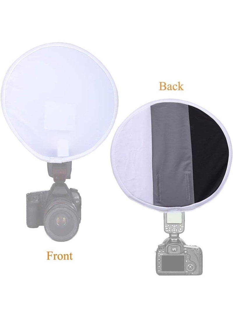 12 Inch (31cm) Gray Card Portable Softbox Multi-Function Diffuser for Flashlight - Image 2