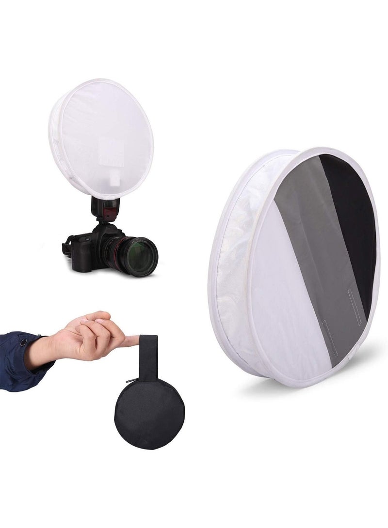 12 Inch (31cm) Gray Card Portable Softbox Multi-Function Diffuser for Flashlight - Image 1