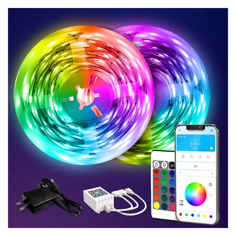 DAYBETTER LED Strip Lights 130ft Lights Strip for Bedroom, Desk, Indoor Room Bedroom Brithday Gifts RGB Decor with Remote and 24V Power Supply - Image 1