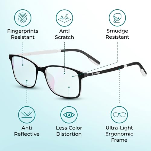 Prospek Blue Light Blocking Glasses for Women & Men ARCTIC, 99% Harmful Blue Light Filter, Anti-Glare Clear Lenses, Non-Prescription Computer Glasses - Image 3