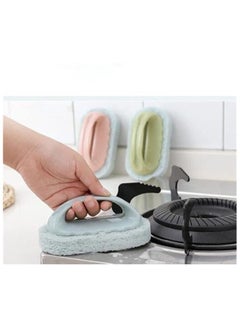 SYOSI Handles Sponge Brush Blue Soft Magic Sponge Eraser Cleaning Bathtub Ceramic Tile Cleaner Kitchen Tool Household Cleaning Brush - Thick and Durable Sponge Brush for Cleaning Bathroom/Kitchen  - Image 2
