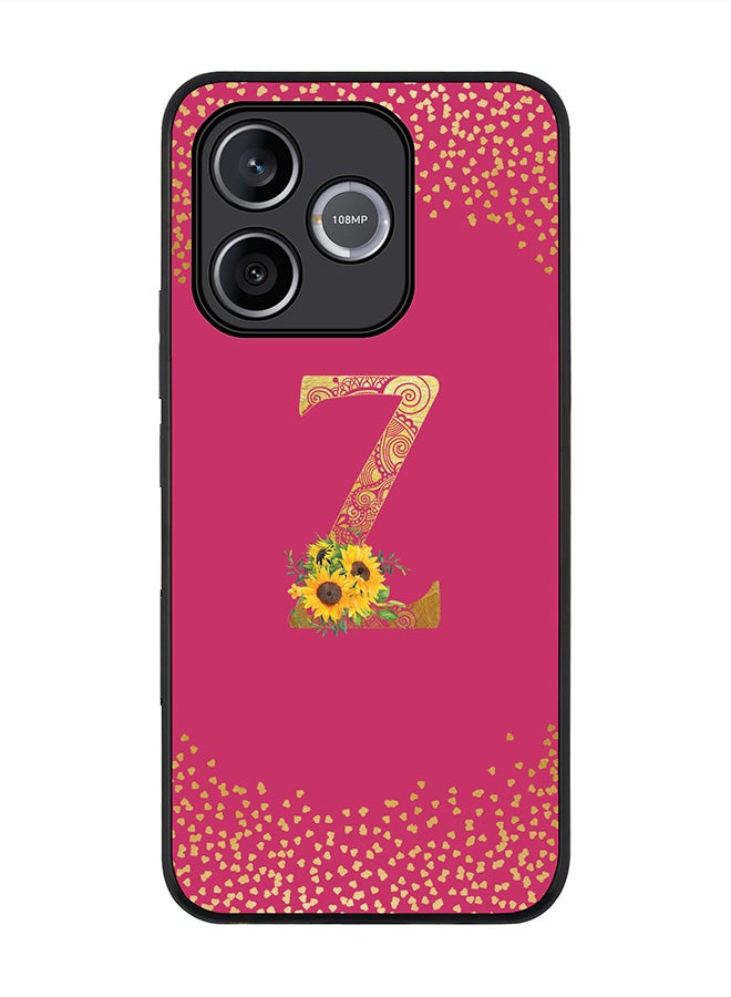 Stylizedd For Honor 600 Lite / 500 Smart / Honor X80i Case,Slim fit Camera Protection, Shockproof Thin Phone cover  - Custom Floral Monogram - Z ( Deep Pink ) - Image 1